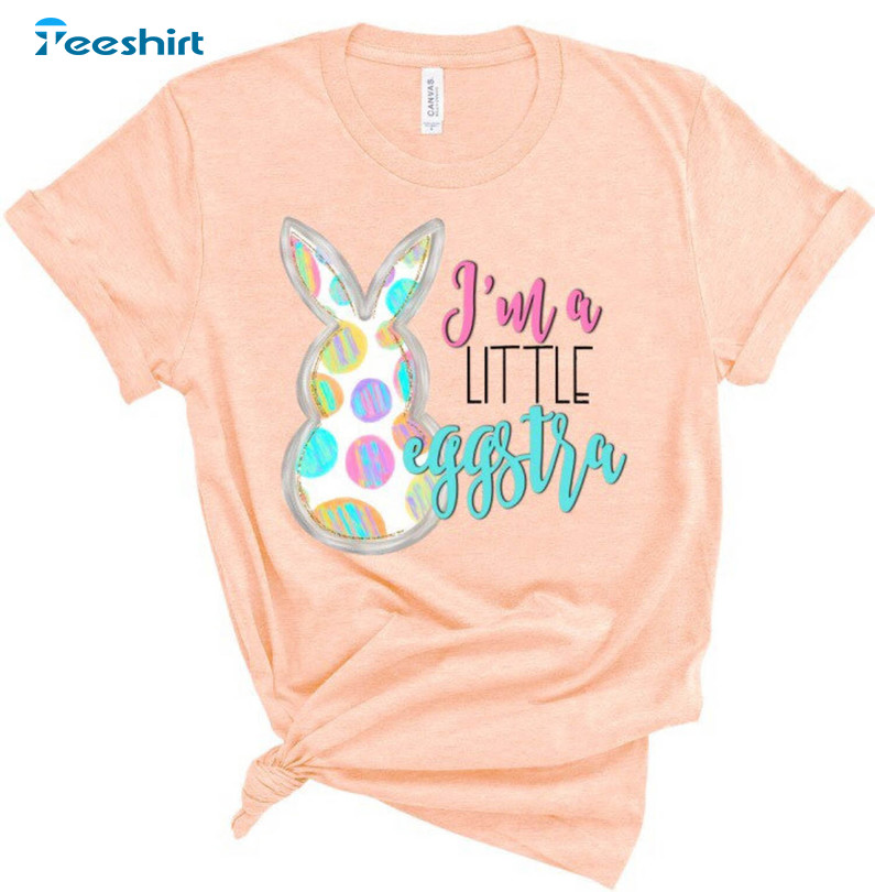 I'm A Little Eggstra Shirt, Cute Easter Polka Long Sleeve Sweatshirt