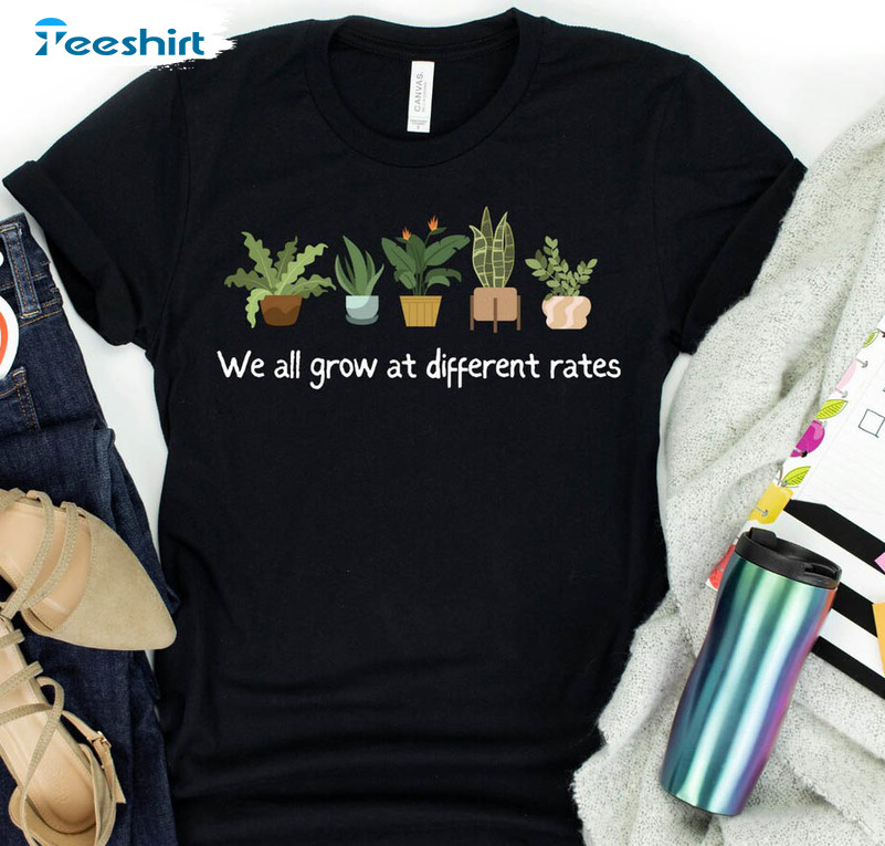 We All Grow At Different Rates Teacher Shirt, Special Education Long Sleeve Unisex T-shirt