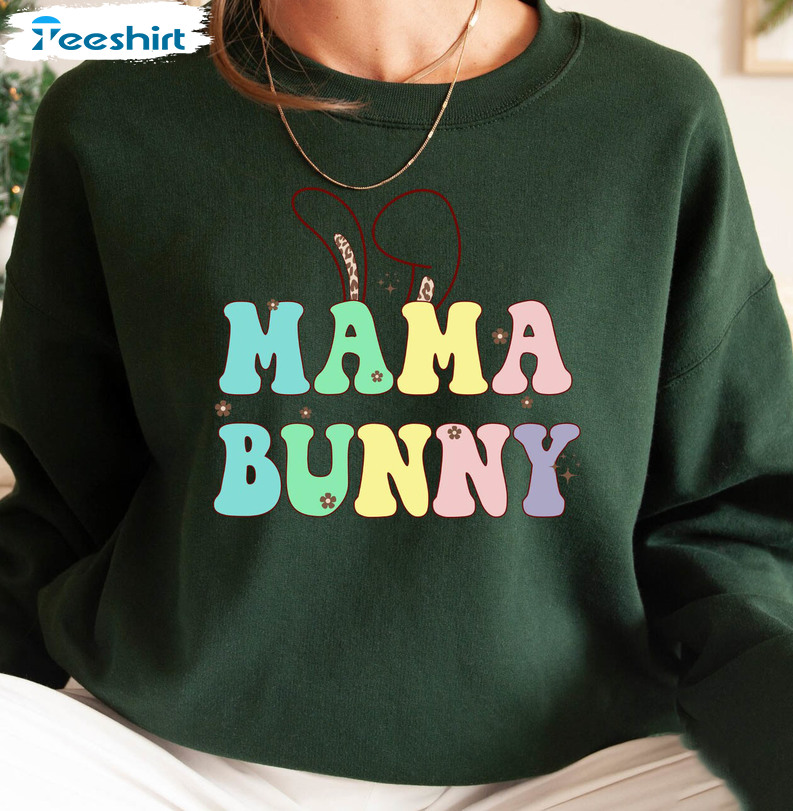 Mama Bunny Easter Day Shirt, Cute Bunny Long Sleeve Unisex T-shirt