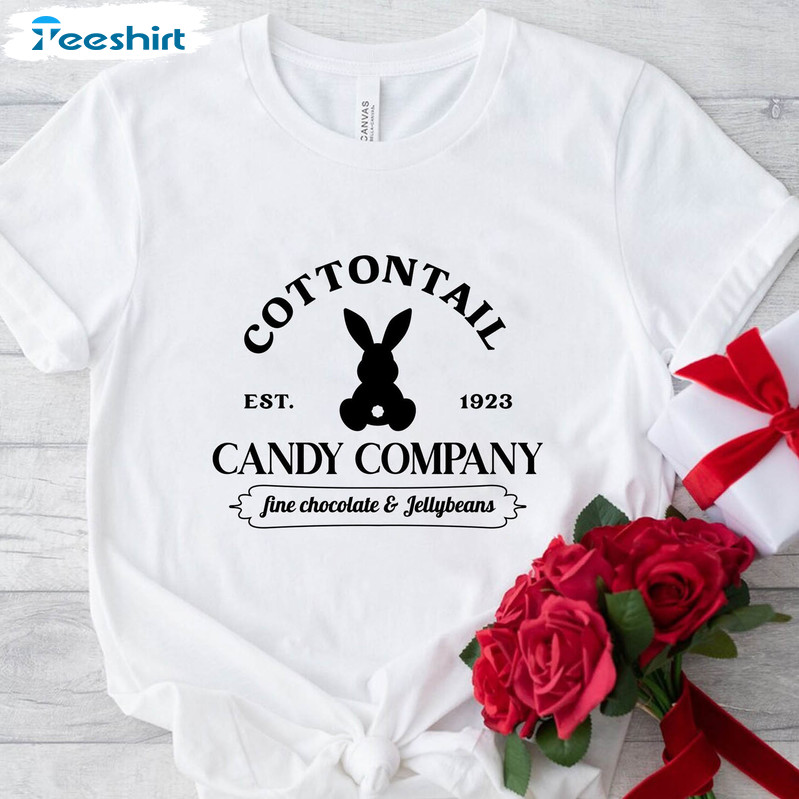 Cottontail Candy Company Trendy Shirt, Easter Bunny Unisex T-shirt Long Sleeve