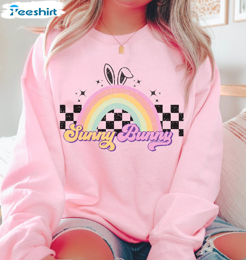 Sunny Bunny Vintage Shirt, Rabbit Lover Cute Crewneck Unisex Hoodie