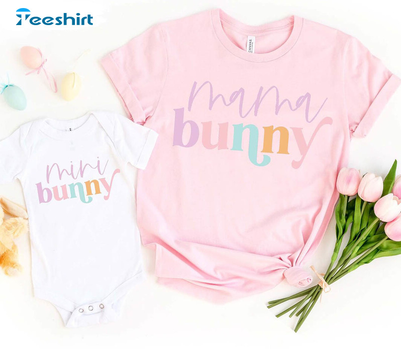 Mama Bunny Vintage Shirt, Bunny Easter Crewneck Unisex Hoodie
