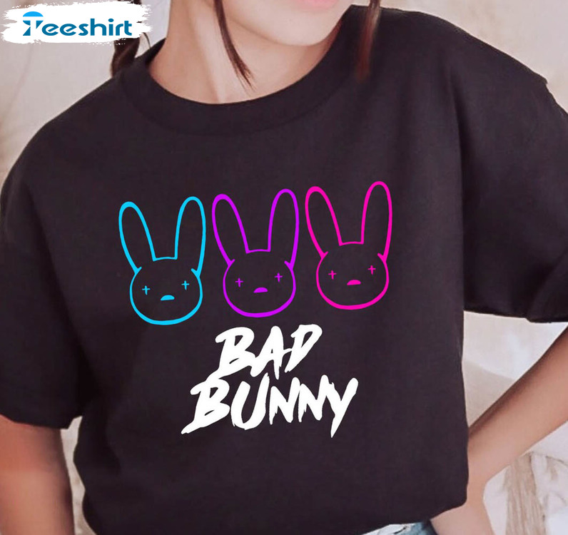 Bad Bunny Shirt, Cute Bad Bunny Easter Long Sleeve Unisex Hoodie