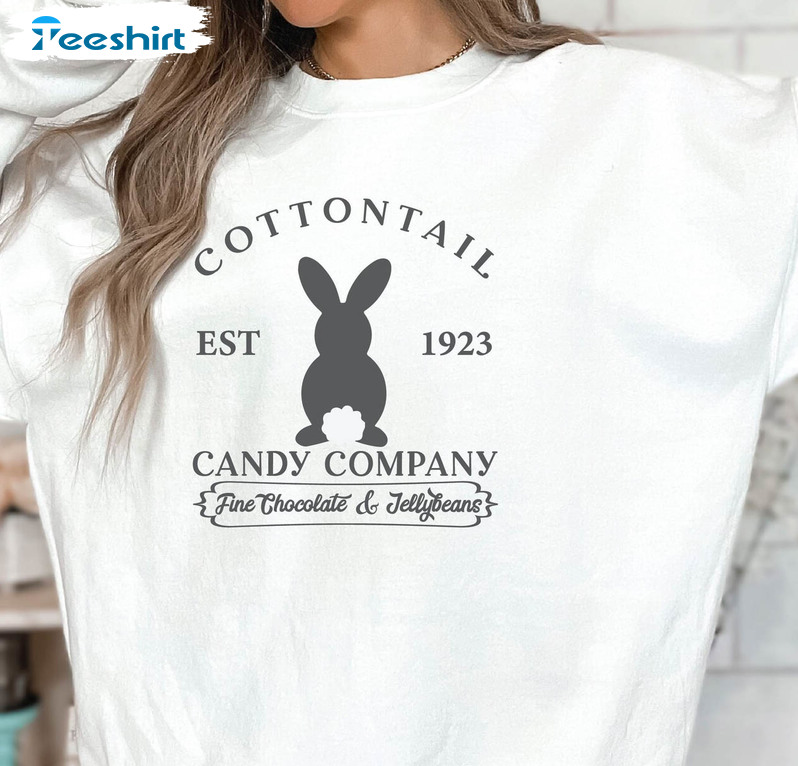 Cottontail Candy Company Easter Sweatshirt, Easter Day Short Sleeve Crewneck