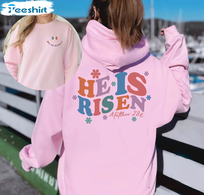 He Is Risen Easter Shirt, Funny Easter Day Short Sleeve Crewneck