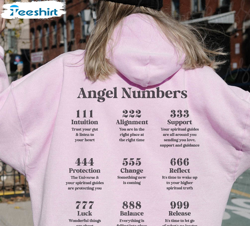 Angel Number Vintage Shirt, Angel Numbers Trendy Short Sleeve Sweater