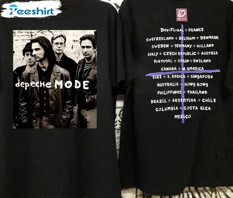 1993 Depeche Mode Shirt, Trendy Devotional World Tour Concert Unisex T-shirt Short Sleeve