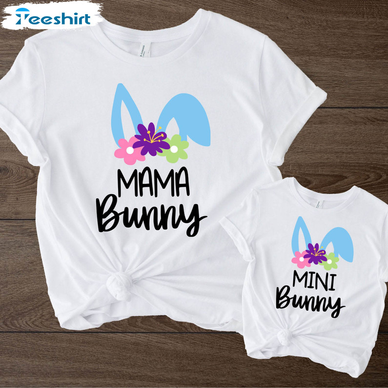 Easter Mama Mini Matching Shirt, Cute Easter Long Sleeve Unisex Hoodie