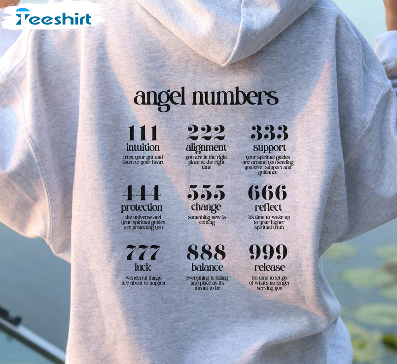 Angel Number Trendy Shirt, Mystical Celestial Short Sleeve Crewneck