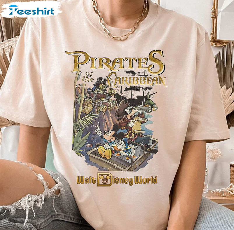 Vintage Disney Pirates Of The Caribbean Shirt, Disney Pirates Short Sleeve  Unisex T-shirt