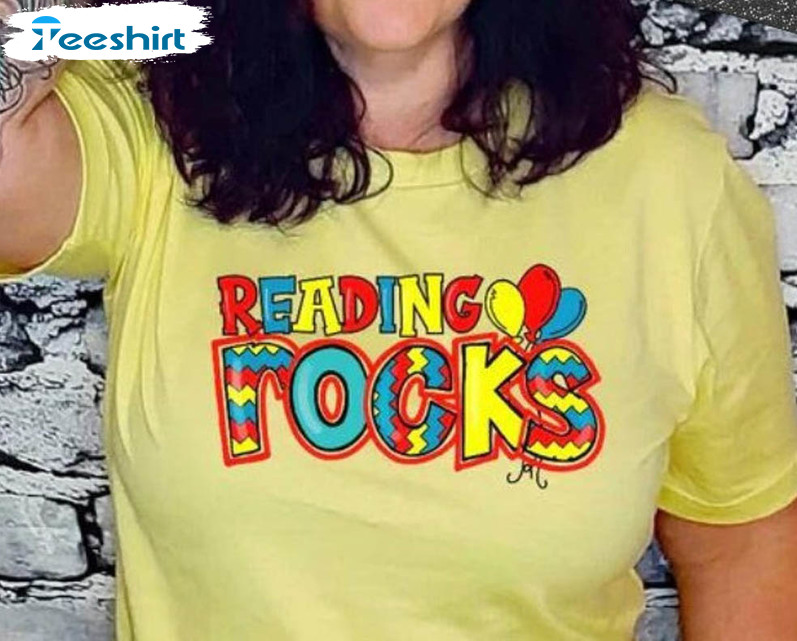 Reading Rocks Dr Seuss Shirt, Funny Read Across America School March Short Sleeve Tee Tops