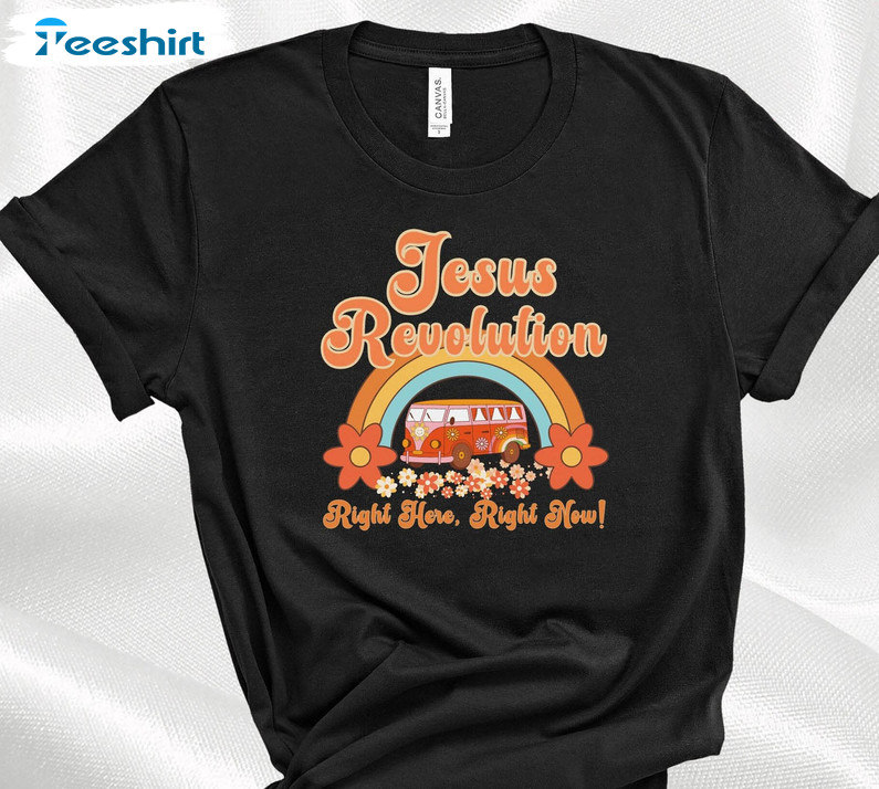 Jesus Revolution Church Revival Movement Shirt, Retro Groovy Christian Crewneck Unisex T-shirt