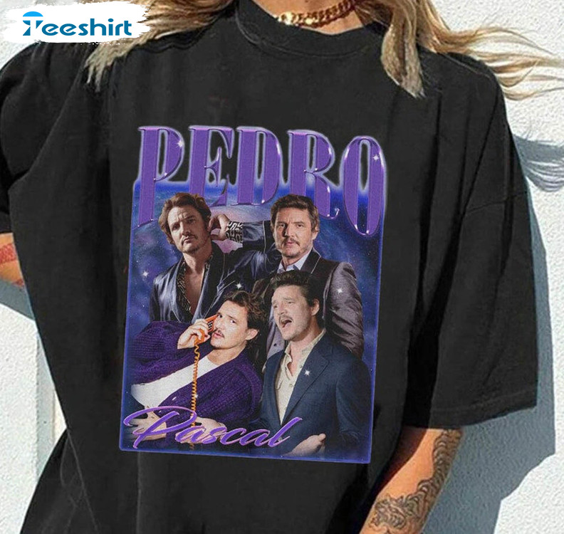 Pedro Pascal Shirt, Vintage Pedro Pascal Mandalorian Unisex T-shirt Short Sleeve