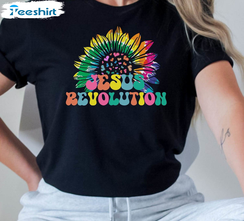 Hippy Jesus Revolution Shirt , Jesus Loves Short Sleeve Sweatshirt