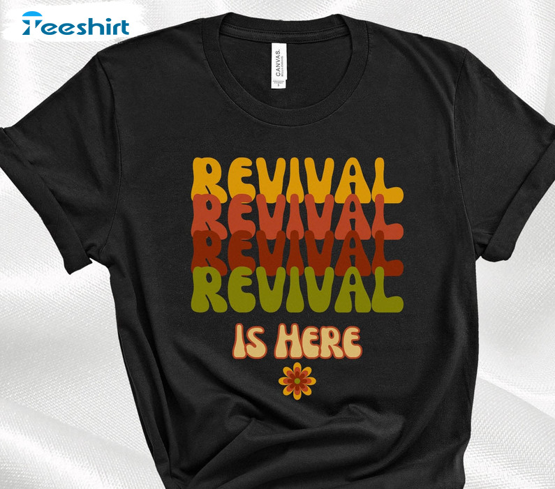 Revival Is Here Christian Shirt, Trendy Jesus Movement Unisex Hoodie Long Sleeve