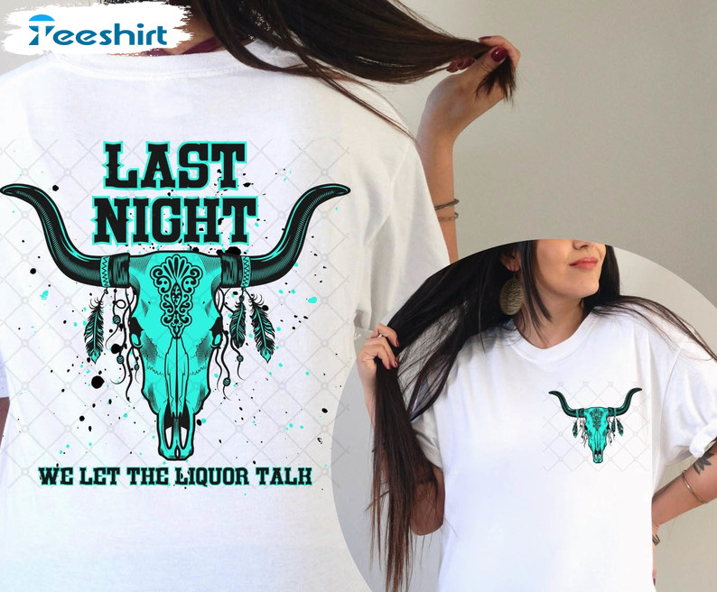 Western Last Night Shirt, Trendy Western Boho Long Sleeve Short Sleeve