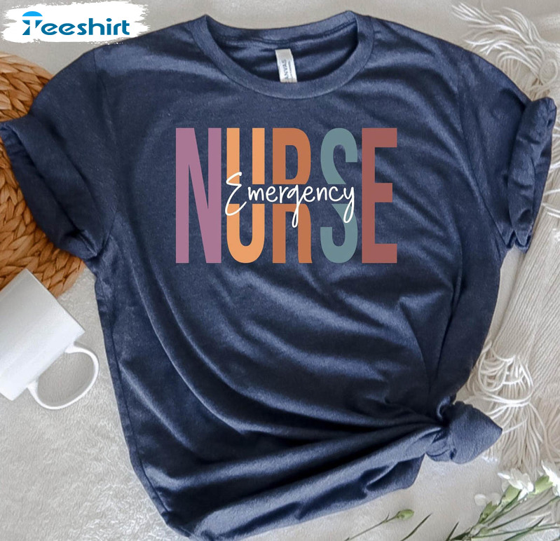 Emergency Nurse Shirt , Vintage Nurse Unisex Hoodie Long Sleeve