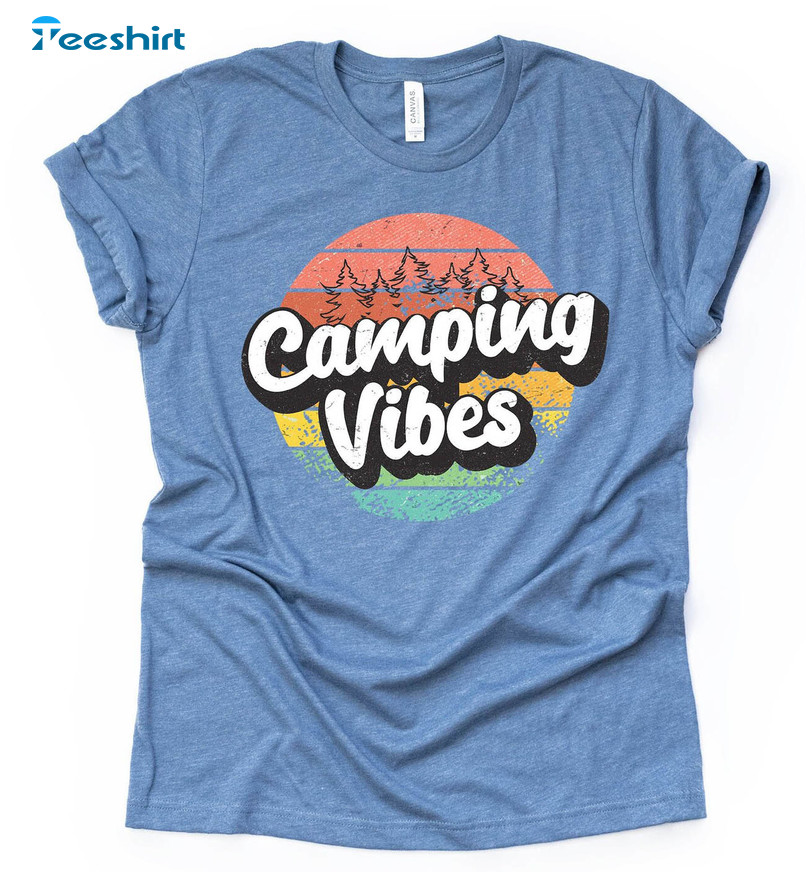 Camping Vibes Shirt, Camping Vibes Hiking Unisex Hoodie Long Sleeve