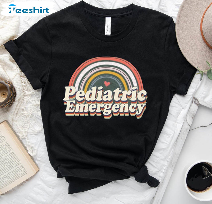 Pediatric Emergency Nurse Rainbow Shirt, Emergency Room Pediatric Crewneck Unisex Hoodie