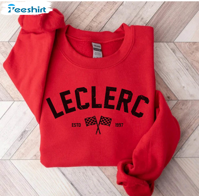 Charles Leclerc Sweatshirt, Varsity Style Formula 1 Crewneck Unisex Hoodie