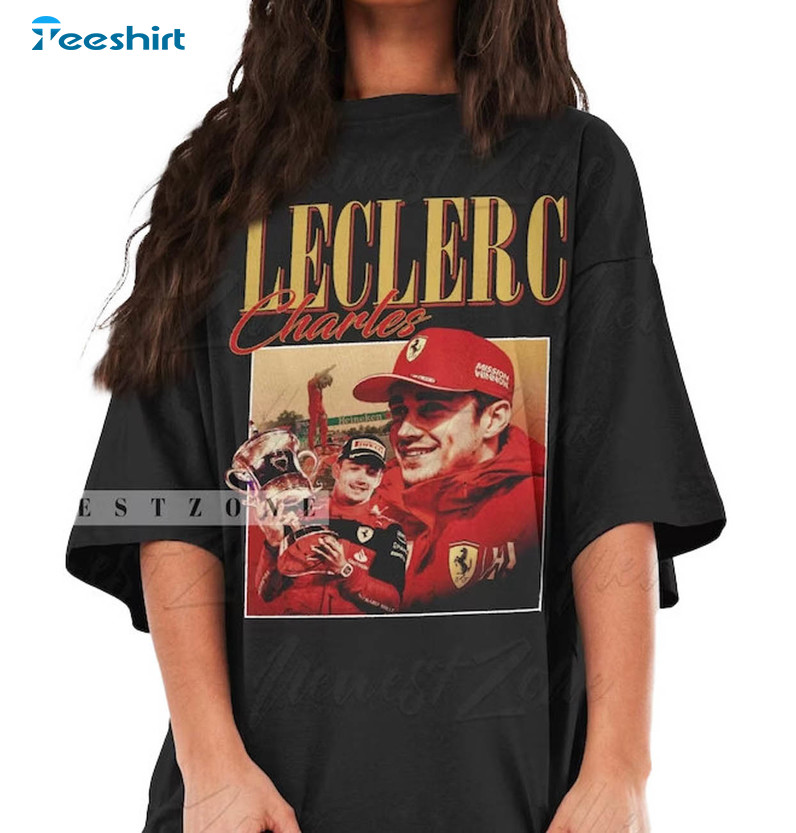 Charles Leclerc Homage Shirt, Trendy Driver Racing Championship Formula 1 Short Sleeve Crewneck