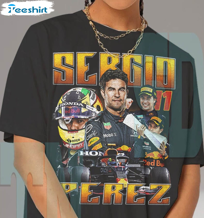 Sergio Perez Trendy Shirt, Driver Racing Championship Formula 1 Short Sleeve Crewneck
