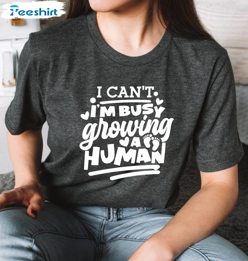  I Can't I'm Busy Growing A Human Shirt, Mom Tee, Baby