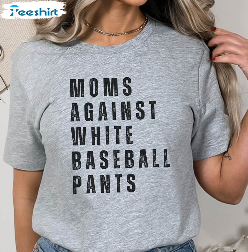 Baseball Mom Vintage Shirt, Moms Against White Baseball Pants Tee Tops Unisex Hoodie