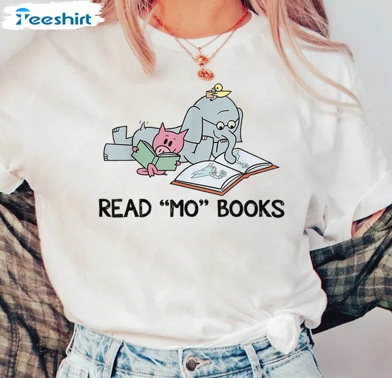 Read Mo Books Funny Shirt, Elephant And Piggie Short Sleeve Tee Tops