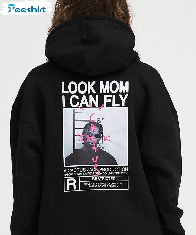 Look Mom I Can Fly Trendy Shirt, Vintage Travis Scott Cactus Unisex T-shirt  Unisex Hoodie
