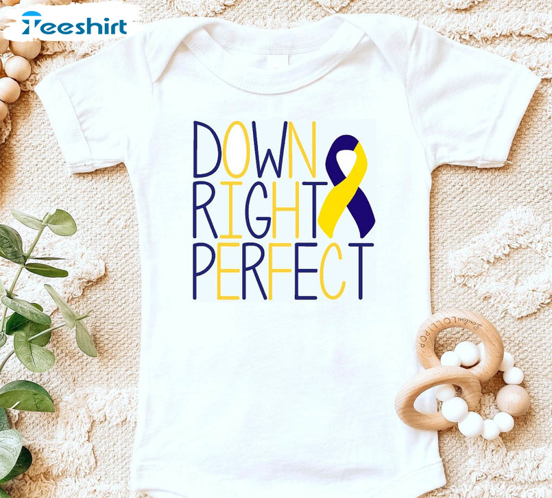 Down Syndrome Awareness Trendy Shirt, Vintage Down Right Perfect Unisex Hoodie Long Sleeve