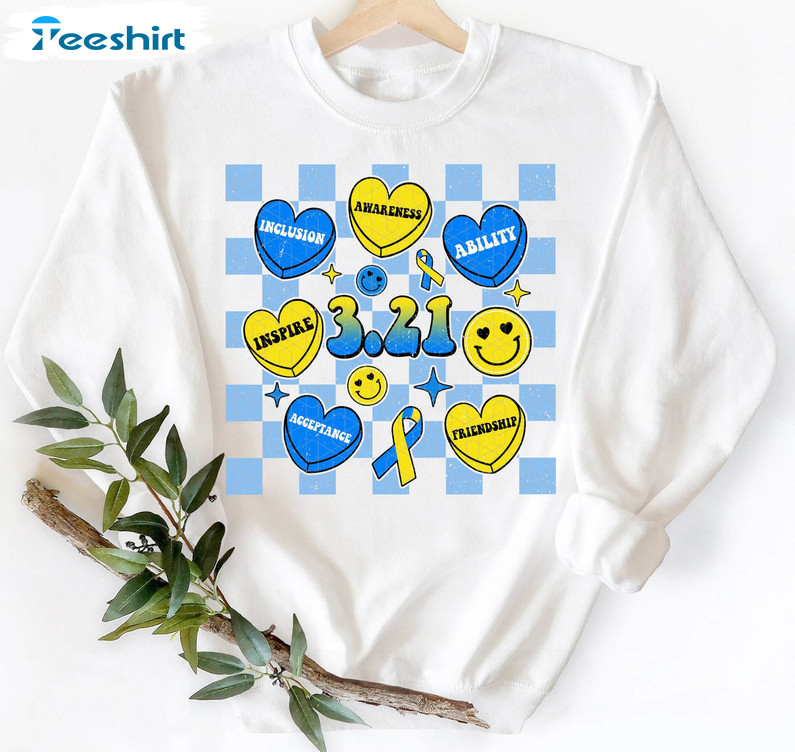 Down Right Perfect Cute Shirt, Trendy Positive Inclusion Smile Face T21 Unisex Hoodie Tee Tops