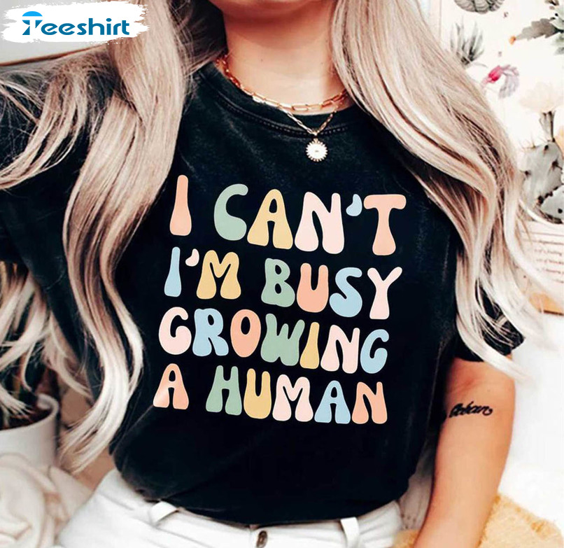  I Can't I'm Busy Growing A Human Shirt, Mom Tee, Baby