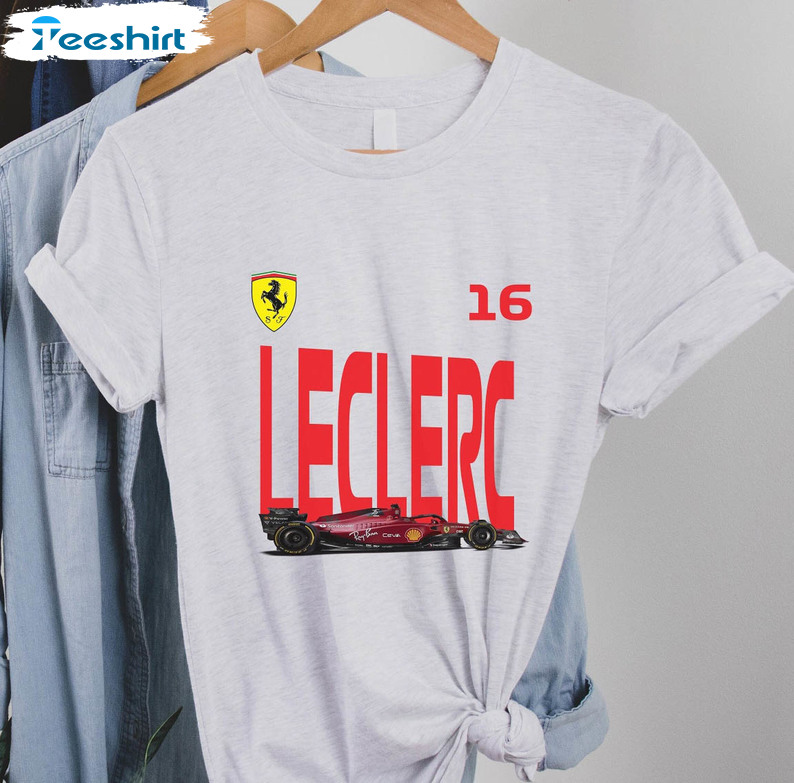 Charles Leclerc F1 Shirt, Trendy Ferrari Logo Unisex T-shirt Short Sleeve