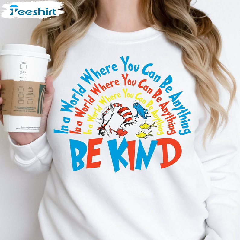 In A World Where You Can Be Anything Be Kind Vintage Shirt, Trendy Crewneck Short Sleeve