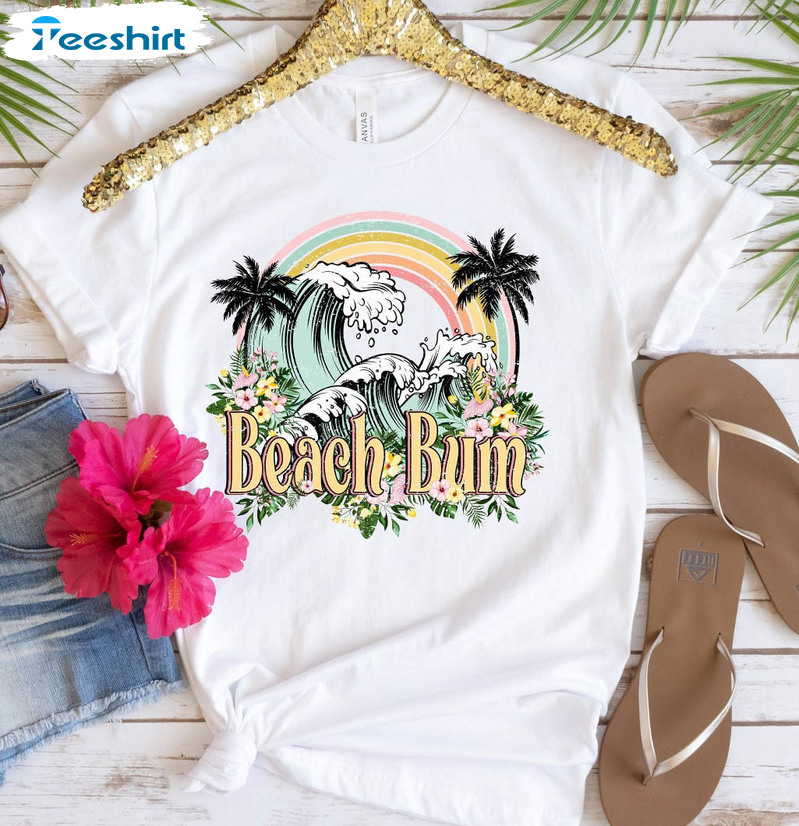 Beach Bum Vintage Shirt, Travel Adventure Unisex T-shirt Long Sleeve