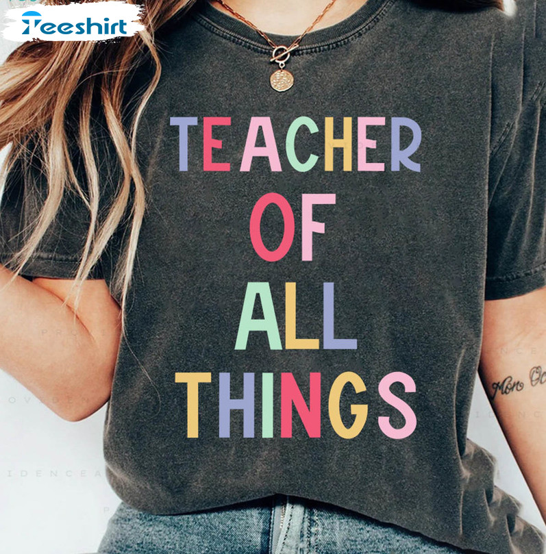 Teacher Of Little Things Vintage Shirt, Trendy Teacher Tee Tops Short Sleeve