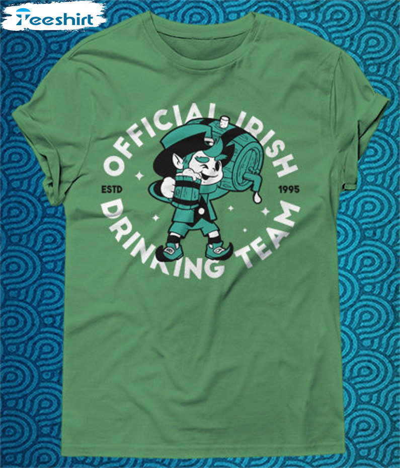 Official Irish Drinking Team Shirt, Trendy St Patricks Day Short Sleeve Long Sleeve