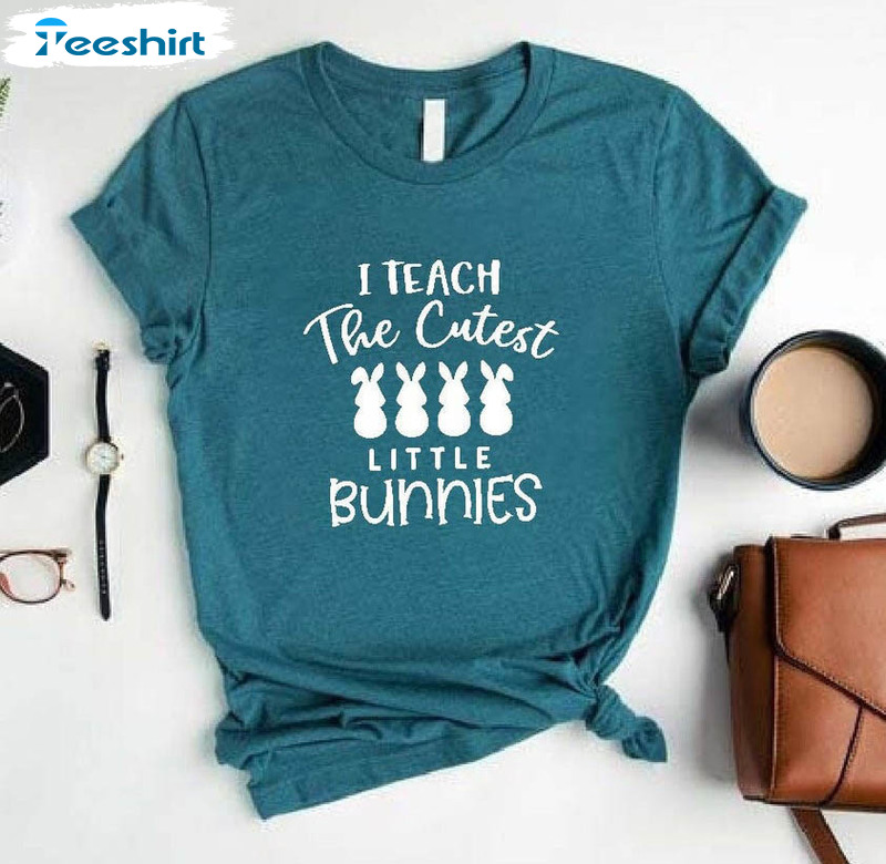 I Teach The Cutest Little Bunnies Vintage Shirt, Funny Bunny Long Sleeve Unisex T-shirt