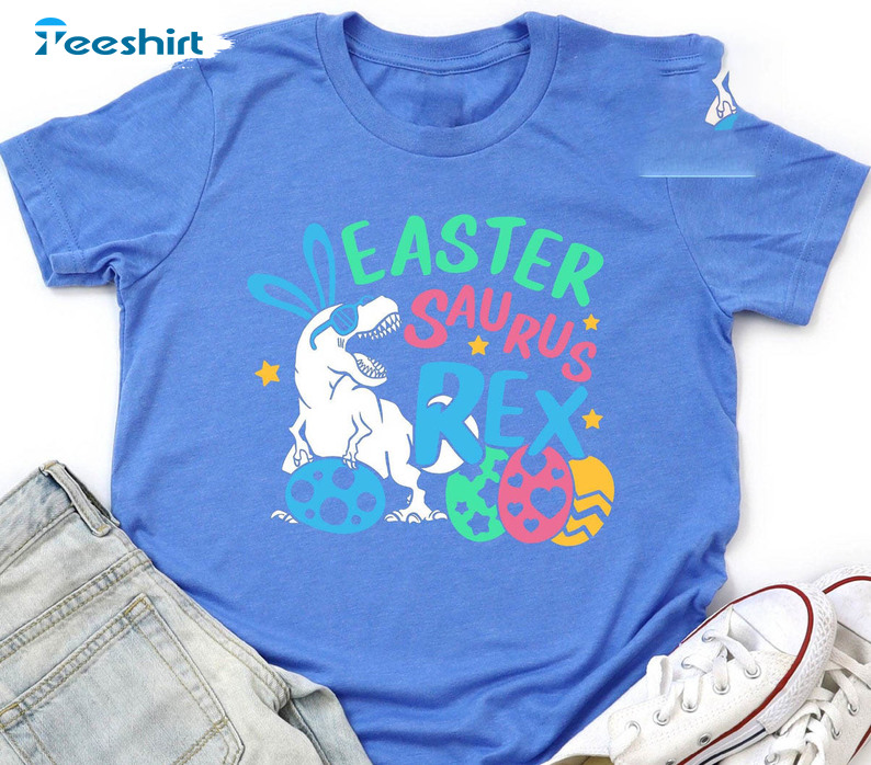 Easter Dinosaur Shirt , Happy Easter Funny Short Sleeve T-shirt