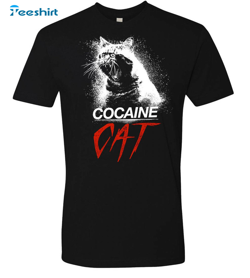 Cocaine Cat Trendy Shirt, Funny Cat Long Sleeve Short Sleeve