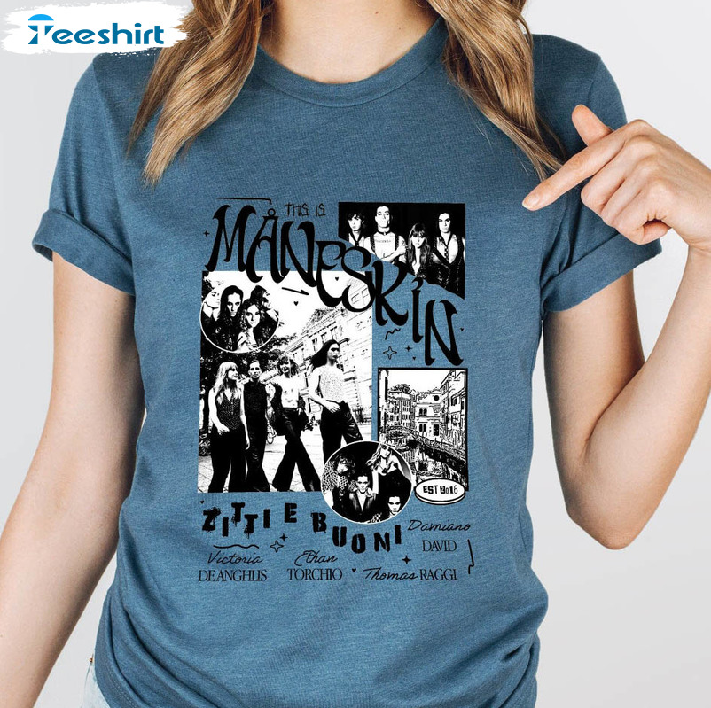 Maneskin Tour 2023 Shirt, Trendy Maneskin Short Sleeve Tee Tops