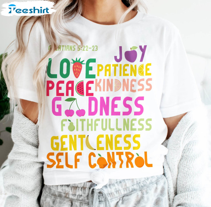 Fruits Of The Spirit Vintage Shirt, Christian Holy Ghost Crewneck Long Sleeve