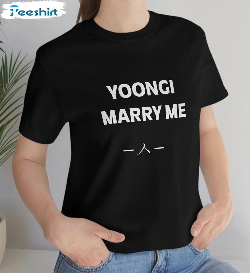 Yoongi Marry Me Funny Shirt, Trendy Crewneck Unisex Hoodie