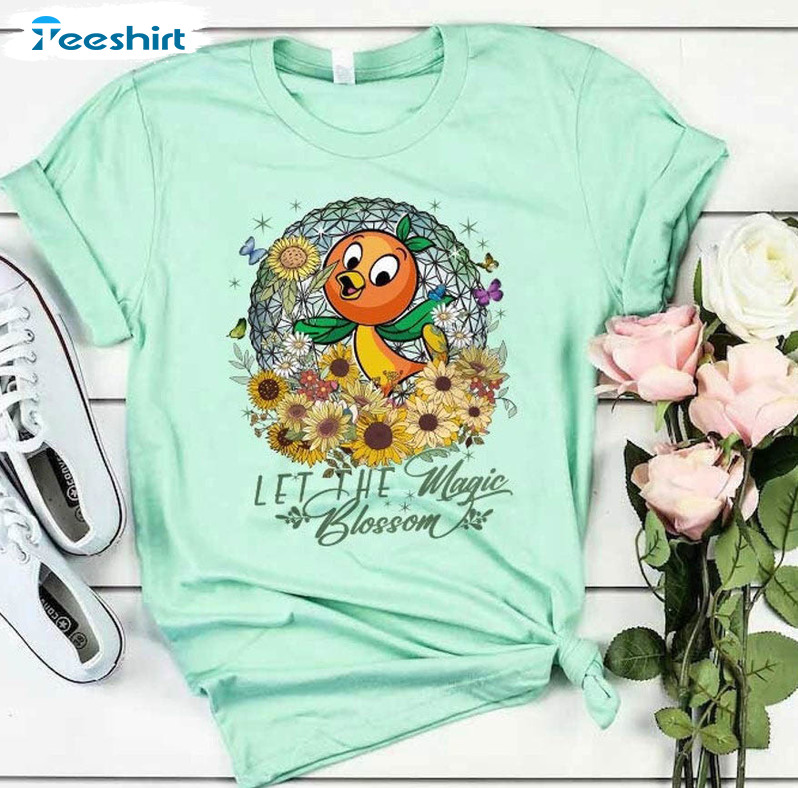 Let The Magic Blossom Cute Shirt, Disney Epcot Flower And Garden Crewneck Short Sleeve