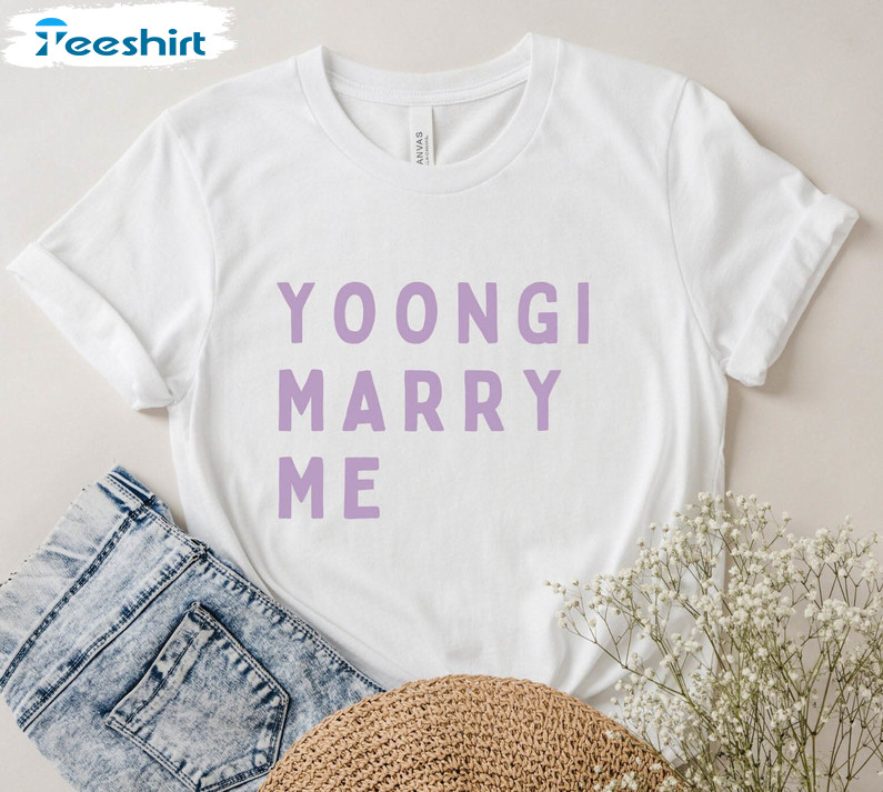 Yoongi Marry Me Trendy Shirt, Vintage Short Sleeve Tee Tops