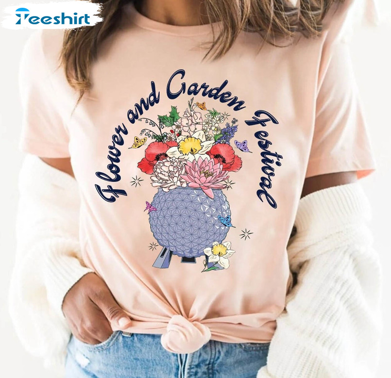 Disney Flower Garden Festival Shirt, Let The Magic Blossom Short Sleeve Sweater