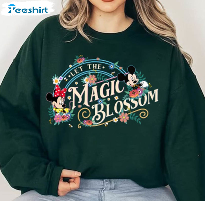 Let The Magic Blossom Vintage Shirt, Epcot Flower And Garden Long Sleeve Tee Tops