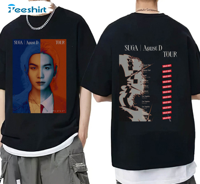 Suga On Tour 2023 Trendy Shirt, Agustd Concert Unisex T-shirt Short Sleeve