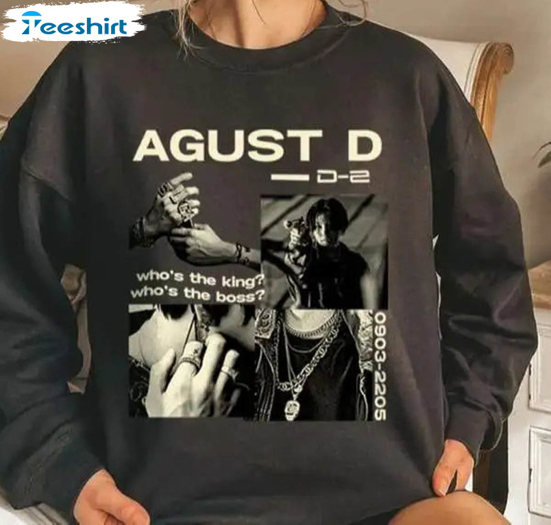 Suga Agustd Tour Trendy Shirt, Who Is The King Agust D Crewneck Short Sleeve